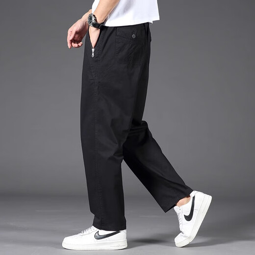 Jeep Spirit Casual Hosen für den Frühling und den Sommer für Männer neue, gerade lose große Arbeitshosen für Männer mittleren Alters mit breiten Beinen khaki xl