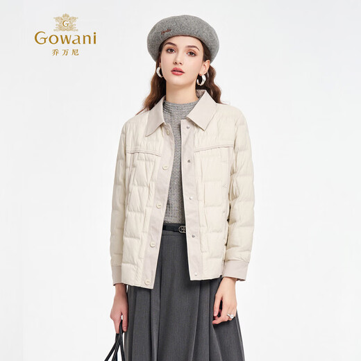 Giovanni 90 White Duck Down Casual Down Jacket Women 2026 Early Spring Lightweight Simple Versatile Down Jacket Pearl Gray S