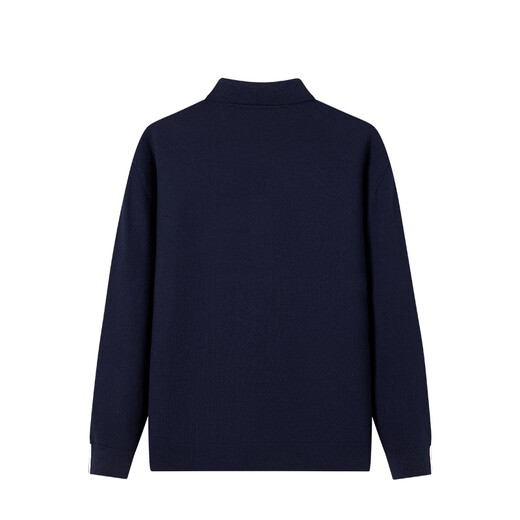 
Navigare Italian small sailboat men's cardigan autumn and winter commuting pure wool warm cardigan lapel knitted base shirt men navy blue size M