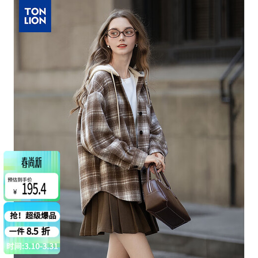 TonLion 2025 winter women's casual hooded coat style long-sleeved shirt