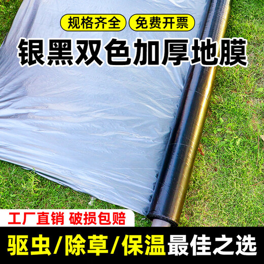 Gefuya Silver and Black Two-color Mulch Film Agricultural Black Film Reflective Insect Repellent and Weed Control Orchard Agricultural Planting Special Porous Mulch 20Jin Jin equals 0.5kg Silver Black 2s 08 meters wide 520 meters long for field use and can be trampled