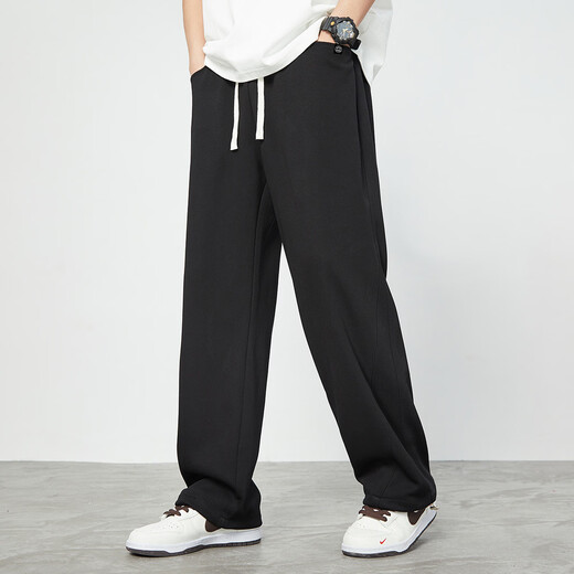 Paul Frank's loose, leg-lengthening spring and autumn men's casual pants, straight, loose, simple men's sweatpants, fashionable wide-leg pants