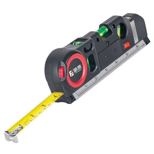 Miaopule Portable Laser Level Woodworking Level Level Bead Tape Ruler Multi-Function Cross One-Word Line Projection Four-in-One Level (HD Green Light)