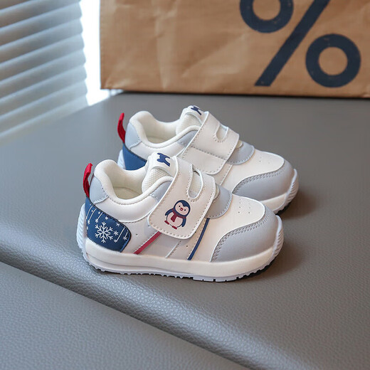 Dr. Jiang's 2025 new baby toddler shoes for spring and autumn boys' non-slip soft sole infant leather cartoon girls' shoes YM-818 gray cut label removal cabinet 13 cm inner length 17 yards