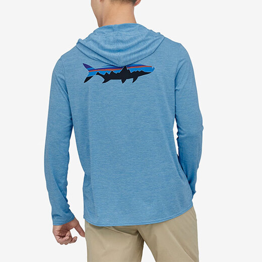 Patagonia (Patagonia) CoolDailyGraphicHoody-RelaxedFit quick-drying hooded long-sleeved T-shirt sweatshirt for men, green L