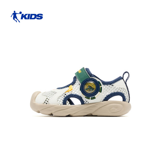 Jordan baby boy sandals children's summer Baotou outdoor children's shoes ivory white/graphite blue 28