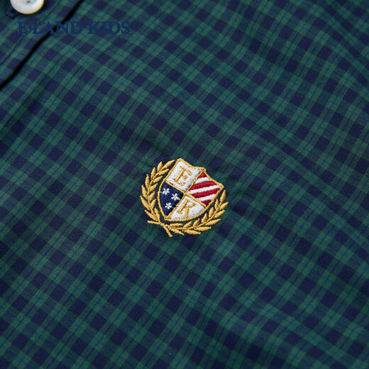 E LAND KIDSeland kids pedophile clothing boys' shirt plaid long-sleeved top green 150