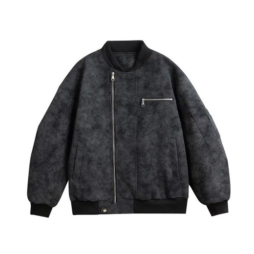 American Retro Leather Jacket Men's Style 2025 Spring and Autumn New Style Street Motorcycle Suit Popular Jacket Top Black 2XL