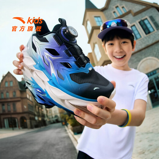 Детские сандалии ANTA, обувь для мальчиков, властная каркасная обувь, лето 2026, спортивная пляжная обувь для мужчин 6-16 лет для занятий физкультурой, новый стиль 26 лет, черный/страстный синий/зеленый-2 34, внутренняя длина обуви 21,5 см