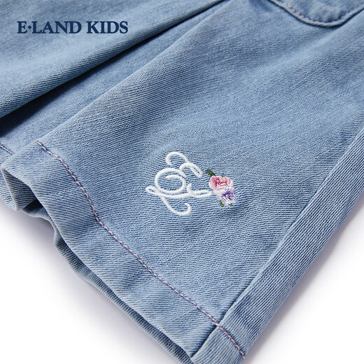 E LAND KIDS children's clothing girls' skirt 26 spring new arrival college style denim short skirt embroidered skirt L/Indigo denim blue/56 120
