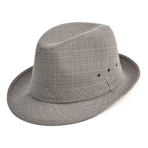 SOMUBAY (SOMUBAY) Spring and Summer Hat Men's Thin Middle-aged Dad Hat Sun Shade Sunscreen Hat Spring and Autumn Old Man Grandpa Jazz Hat Linen Light Gray Size 59
