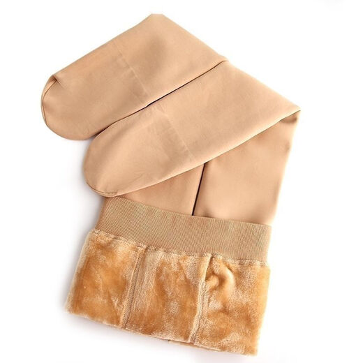 Леггинсы телесного цвета для девочек с перьями, зимние бархатные и утолщенные детские колготки, весенние и осенние теплые тренировочные белые танцевальные носки, цвет кожи стопы, бархатные и утолщенные, один размер подходит всем, размер M, рекомендуемый рост 110-125 см.