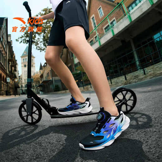 Детские сандалии ANTA, обувь для мальчиков, властная каркасная обувь, лето 2026, спортивная пляжная обувь для мужчин 6-16 лет для занятий физкультурой, новый стиль 26 лет, черный/страстный синий/зеленый-2 34, внутренняя длина обуви 21,5 см