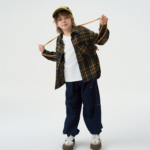 Montagut Children's Korean Style Casual Loose Outdoor Versatile Long Sleeve 2026 Middle and Large Children's Spring and Autumn New Classic Plaid Shirt