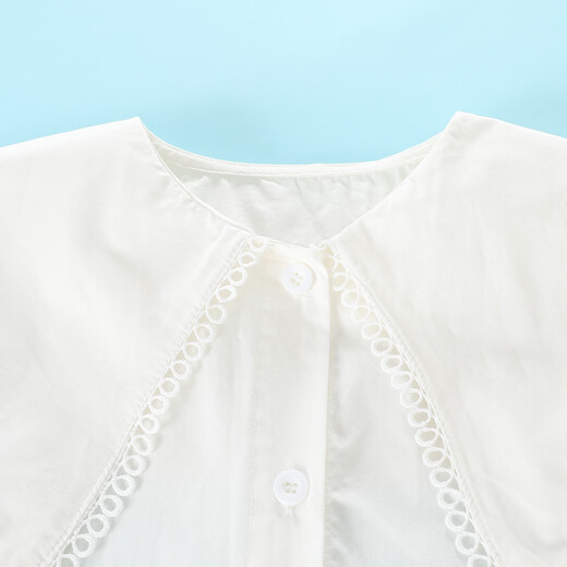 Montagnard middle and large children spring and autumn new style doll collar white shirt 2026 girls Korean version sweet puff sleeve daily versatile top
