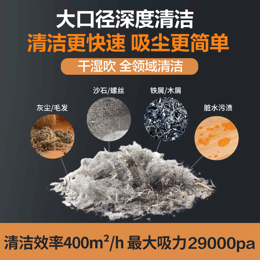 Royalstar Industrial Vacuum Cleaner 3300W Peak High Power Household Land reclamation Cleaning 45L Commercial Strong Suction Hotel Car Wash RS-XT300B-3