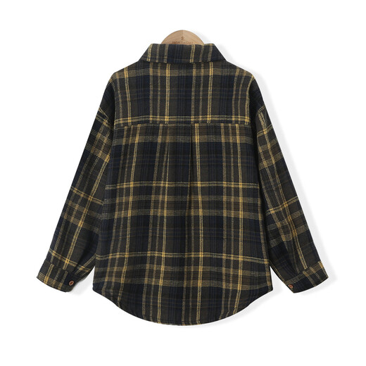 Montagut Children's Korean Style Casual Loose Outdoor Versatile Long Sleeve 2026 Middle and Large Children's Spring and Autumn New Classic Plaid Shirt