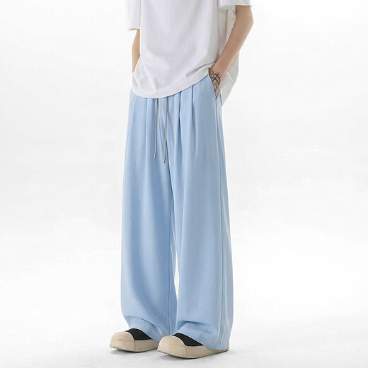 OEMG Japanese Casual Yamamoto Pants Men's Summer Drapey Loose Versatile Straight Thin Wide Leg Trendy Long Pants Black High Quality M Recommended 90-100Jin Jin is equal to 0.5 kg