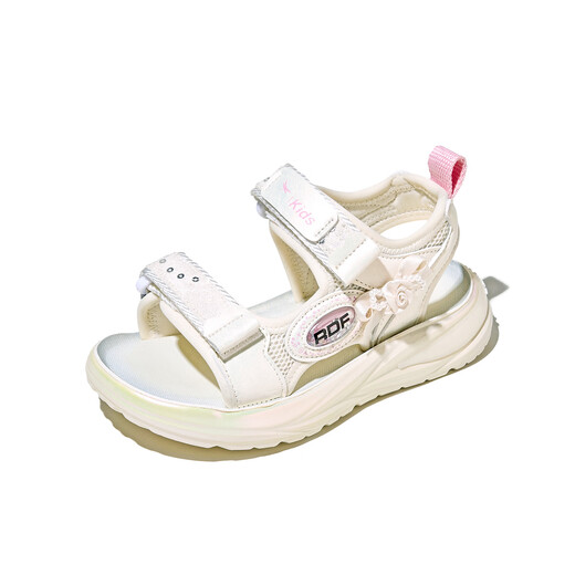 Red Dragonfly Girls Shoes 2026 Summer Children's Princess Shoes Soft Sole Breathable Beach Sandals Q62BL020 Beige 30