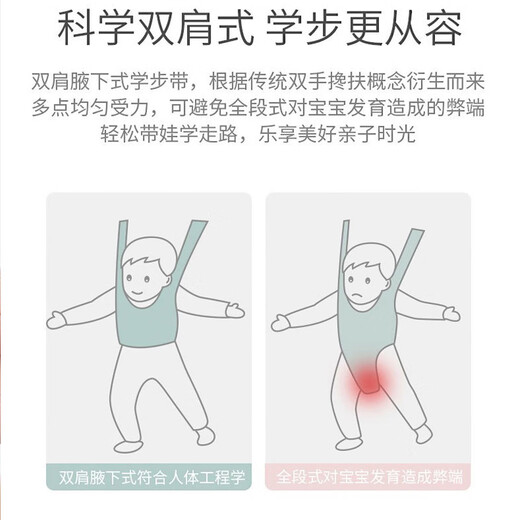 COOKSS 婴儿学步带宝宝学走路神器背带牵引绳安全防勒四季通用 清新绿