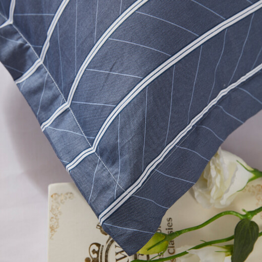 Jiuzhoulu pillowcase 48x74cm pure cotton one pair with two blue strips