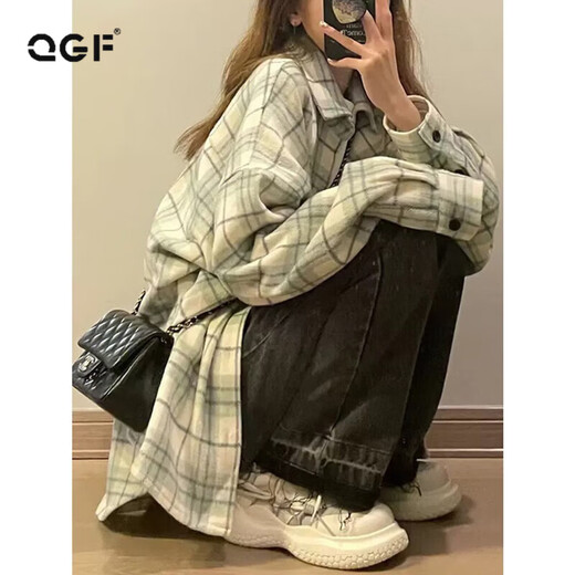 QGF Xiaoxiang style sub-shirt for women spring and autumn new Hong Kong style chic inner loose design shirt jacket picture color high quality M recommended 90-100Jin Jin equals 0.5 kg