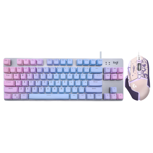 罗技（Logitech）G502 HERO SG有线游戏鼠标 电竞鼠标 K835机械键盘 有线键盘 键鼠套装 K835青轴-蓝色妖姬键帽+G502-阿卡丽贴纸