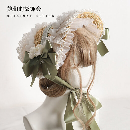 Beast Spring Lolita hat handmade Bonnet multi-color memory BNT original design pastoral style lolita straw hat women summer Wakacao color no limit on head circumference