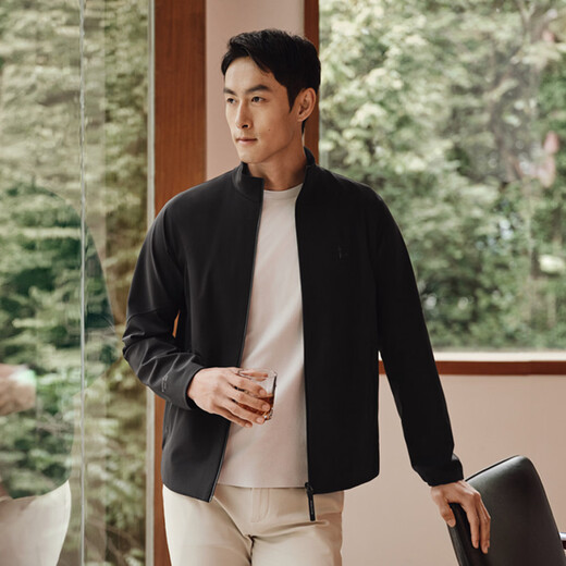 Biyinlefen three-in-one technical fabric 2026 spring new men's casual jacket waterproof and breathable commuter stand-up collar jacket 07 black XL (110)