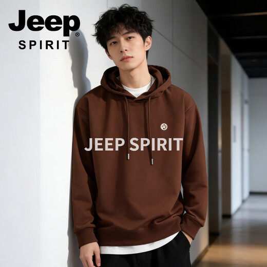 JEEP SPIRIT Jeep hooded sweatshirt for men 2026 spring new loose trendy casual versatile jacket male student couple tops blue S 95-120 Jin Jin is equal to 0.5 kg