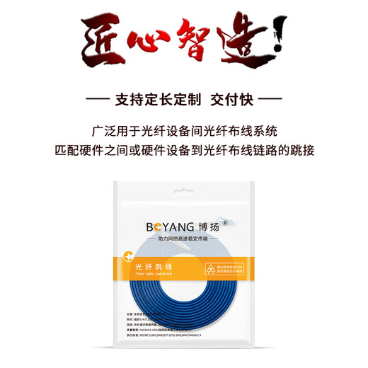 博扬电信级铠装光纤跳线 单模单芯 抗拉压防鼠咬低烟无卤环保网线光纤线 铠装LC-LC(单模单芯) 15米
