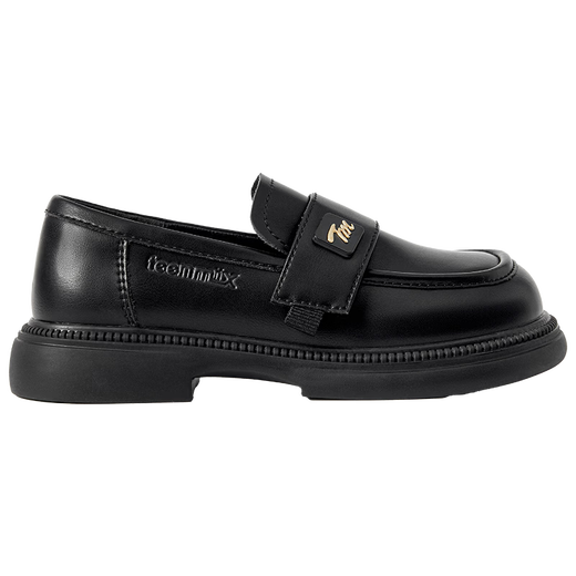 Tianmeiyi Children's Shoes Girls Black Small Leather Shoes 2026 Spring and Autumn New Children's British Style College Style Loafers Black 29