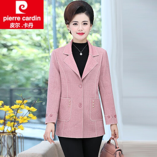 Pierre Cardin 2025 NEUE Mutteranzug Jacke mittleren Alters für Frauen kurzdünn 40 Jahre alt 50 mittleren und älteren Frühlings-Top-Frauenkleidung 983-Licht Blue 4xl empfohlen 135-145Jin [Jin ist 0,5 kg]