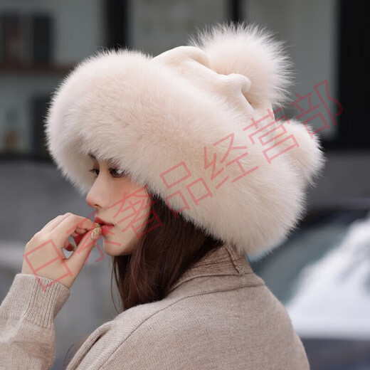 CA BRIDA imported mink fur hat women's fox fur ear protection warm mink hat Rex rabbit fur autumn and winter whole mink fur hat blue S (54-55cm)