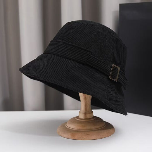 Hengyuanxiang 2025 Новая рыбацкая шляпа Женская осень и зима в японском стиле Простая модная шляпа для бассейна с бантом Универсальный повседневный цилиндр в западном стиле M Универсальный повседневный цилиндр в западном стиле - черный Регулируемый 54-59 см