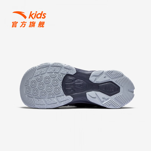ANTA (ANTA) children's sandals, boys' toe-cap beach shoes, 26 summer Qingyu 2-knob buckle anti-slip outdoor students, black/basalt gray-1 34