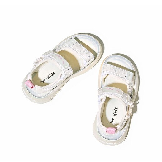 Red Dragonfly Girls Shoes 2026 Summer Children's Princess Shoes Soft Sole Breathable Beach Sandals Q62BL020 Beige 30