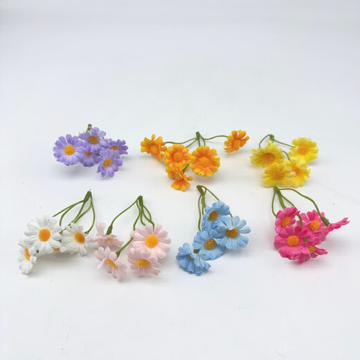 Yao Wan Xi Sen simulated small bunch of plastic flowers DIY straw hat decoration silk flowers fake flowers handmade garland material dried flowers rose red x2