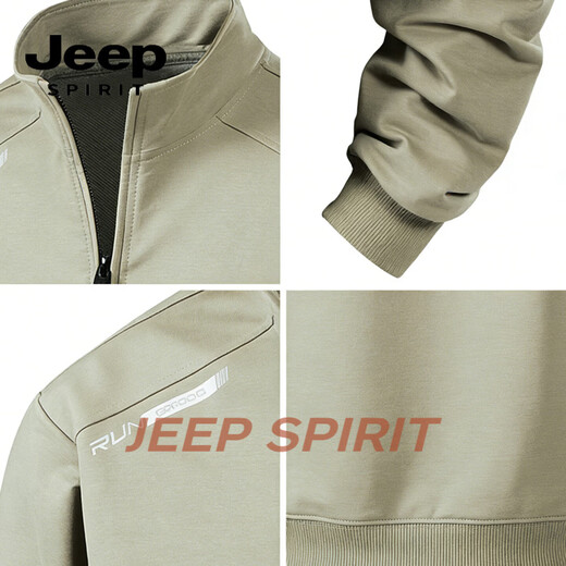 JEEP SPIRIT half zipper stand collar sweatshirt men's 2026 spring new casual loose long-sleeved top jacket men's black M 90 - 110 Jin Jin is equal to 0.5 kg