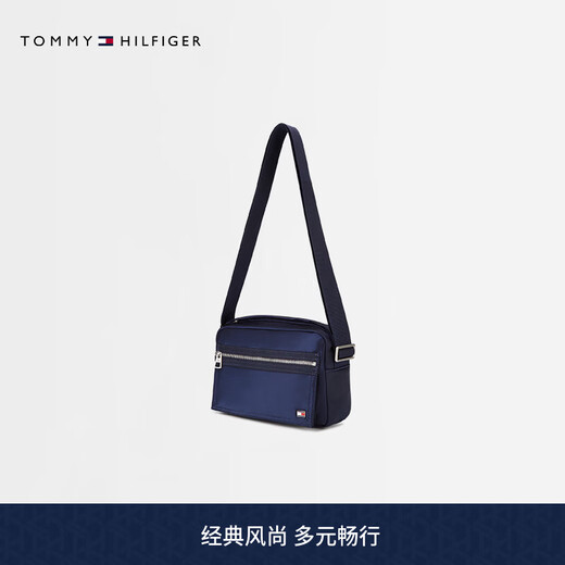 Tommy Hilfiger gift 26 spring and summer new men's classic metal label casual commuting shoulder crossbody camera bag navy DW6 OS