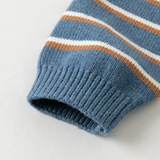 David Bella children's sweater pullover autumn boys' striped cotton knitted long-sleeved top polo collar