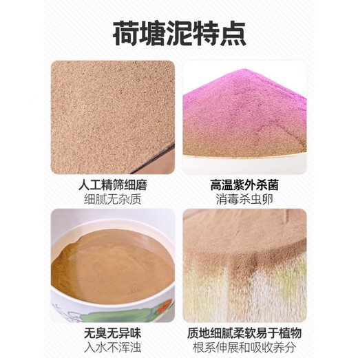Lotus pond mud, special lotus soil for lotus cultivation, copper money grass, water lily, aquatic plant nutrition soil, general vegetable planting, finely screened/sterile, high-quality lotus pond mud 5Jin Jin is equal to 0.5kg