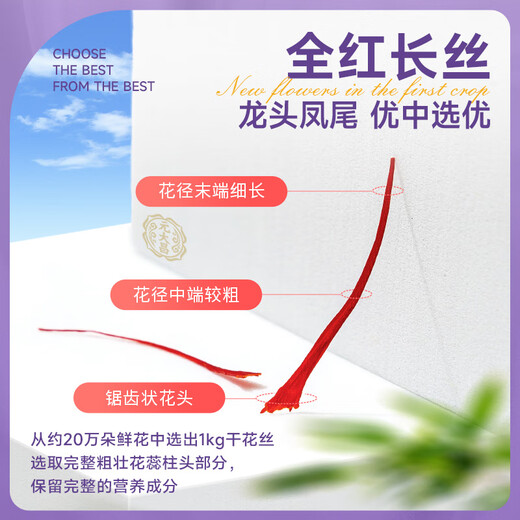 Yuan dachang azafrán 1 g/botella Irán azafrán importado Crocus filamentos rojos con té de flores para mujeres seleccionadas a mano