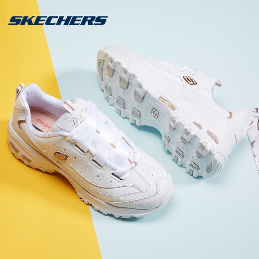 [70% neu] Skechers Fashion Casual Women's Shoes Seidenpande Panda Style Low Top 11976 Weiß/Gold 35
