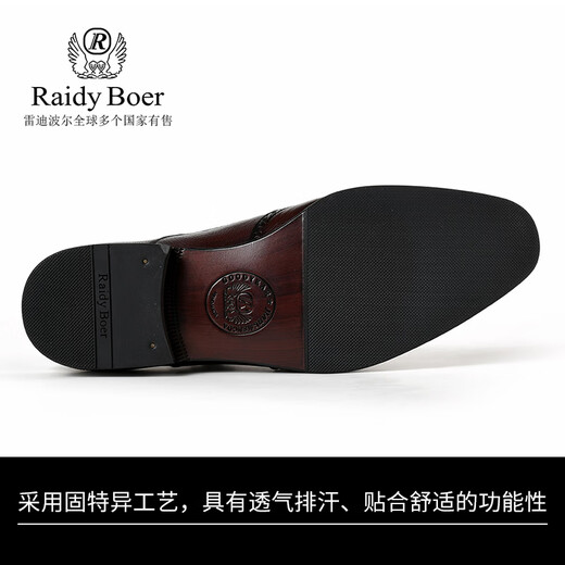 Raidy Boer/雷迪波尔【线上线下同款】男士时尚休闲皮鞋1098-00 咖啡 39