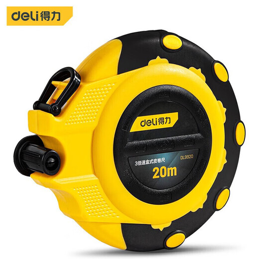 得力盒式皮卷尺 纤维皮卷尺 软尺皮尺拉尺盘尺测量尺 3倍速加厚20\/30 3倍速盒式 (30m*12.5mm) DL9930