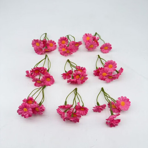Yao Wan Xi Sen simulated small bunch of plastic flowers DIY straw hat decoration silk flowers fake flowers handmade garland material dried flowers rose red x2