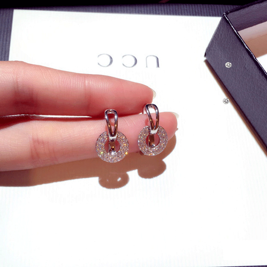 Idel Earrings 2025 New Trendy Fashion Versatile Temperament Internet Celebrity Small Earrings Earrings Earrings Women's Ear Accessories Earrings Small Round Diamond Earrings E0013