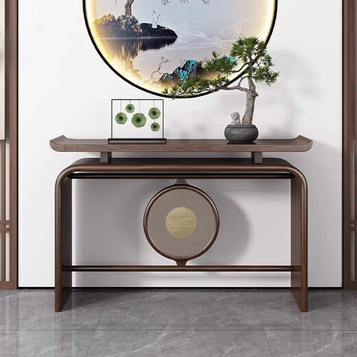 Qu Bo Nian Wujin Wood New Chinese Style Entrance Ornament Table Entrance Cabinet Modern Living Room Ornament Solid Wood High-end Customized Black Jin Wood (1500*380*880)