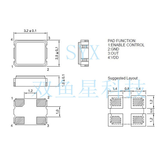 3225 Active crystal oscillator 1M 4M 6M 8M 10M 12M 16M 20M 24MHZ 1.8/3. 20MHZ 5V